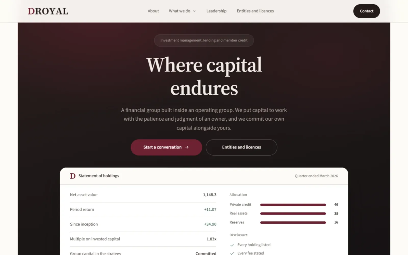 DRoyal Global website
